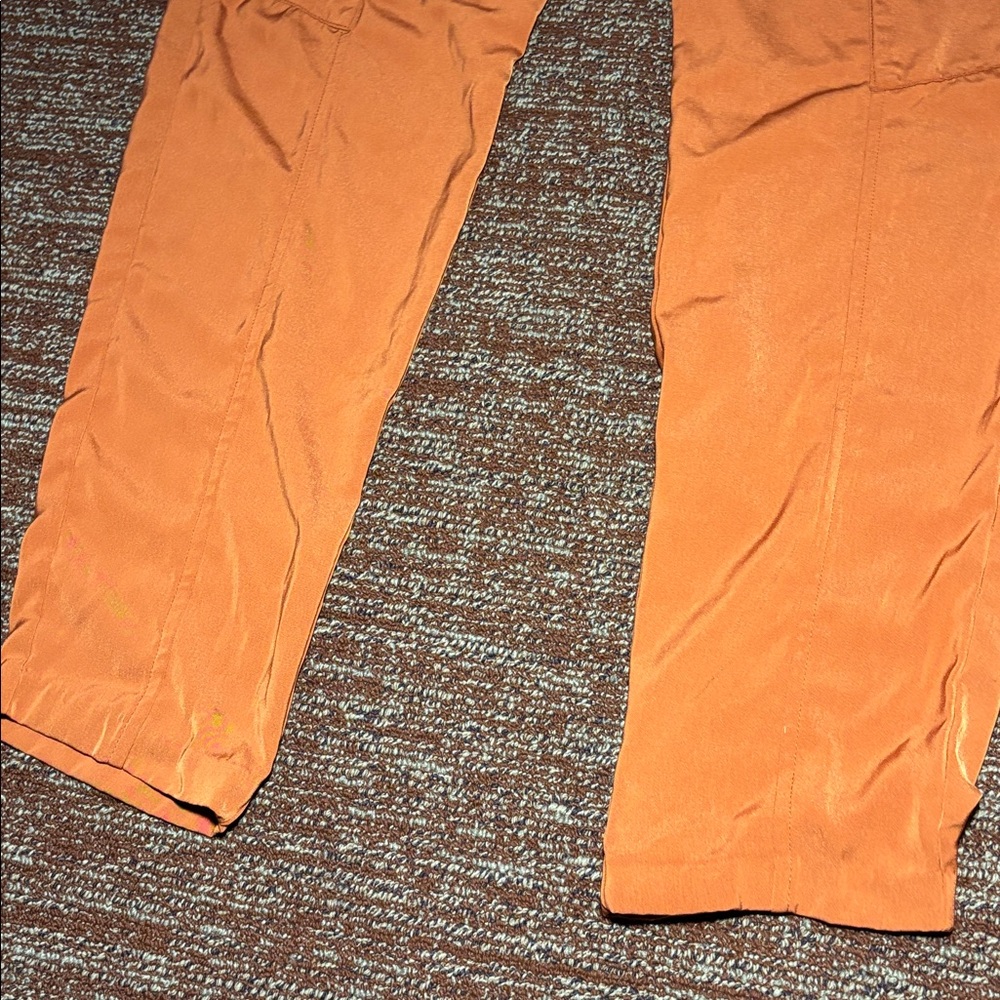 Michael Kors rust orange silky cargo joggers straight leg pull on  trousers S - Picture 7 of 14